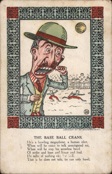 The Base Ball Crank - baseball cartoon, and poem below.