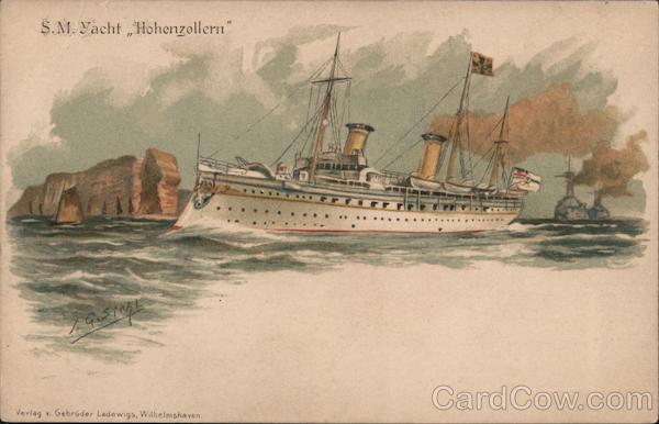 S.M. Yacht Hohenzollern at Sea Boats, Ships
