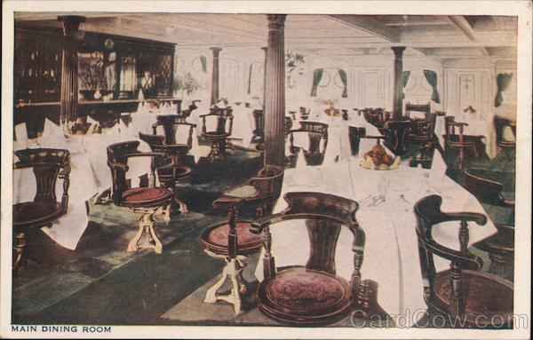 Dining Room Main Dining Room On Board United Fruit Company's