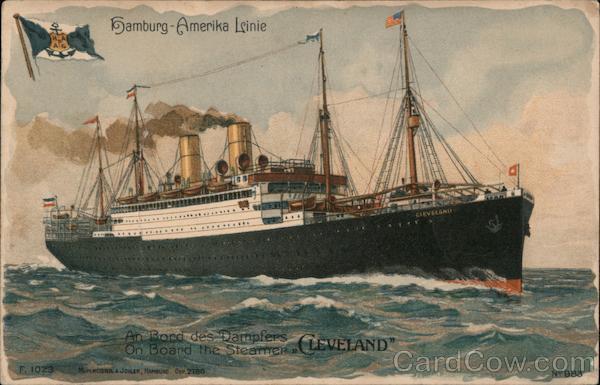 Hamburg-Amerika Linie Ship on the Sea Sailboats