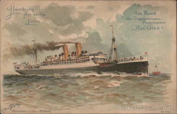 Hamburg Amerika Linie, Am Bord des Doppelschrauben Postdampfers Blucher