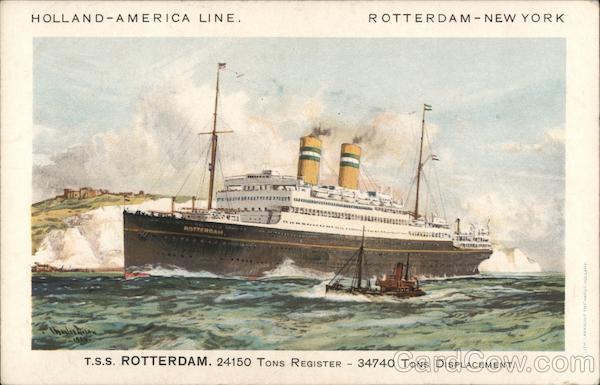 T.S.S. Rotterdam, 24150 Tons Register - 34740 Tons Displacement, Holland-America Line