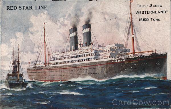 Red Star Line - Steam Ship Westernland