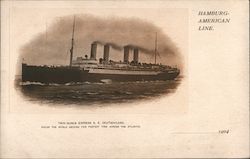 Hamburg-American Line S.S. Deutschland Cruise Ships Postcard Postcard Postcard