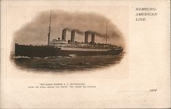 Hamburg-American Line S.S. Deutschland Postcard