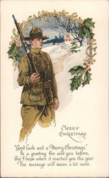 Soldier Home for Christmas Postcard Postcard Postcard