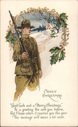 Soldier Home for Christmas Postcard