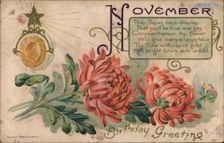 Star Topaz Chrysanthemums November The Topaz rays display That you'll Postcard