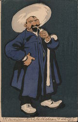 Man Smoking Pipe Postcard