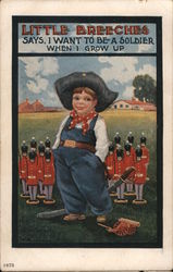 Little Breeches Says, I Want to be a Soldier When I Grow Up Postcard