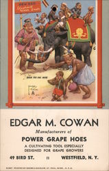 Edgar M. Cowan - Monkeys riding on an elephant. Postcard