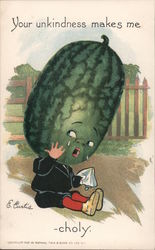 Boy With Watermelon Head Postcard