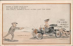 When a Ford Gets Sick, Hit Her with a Brick and She'll Ramble Right along Just the Same Cars Cobb X Shinn Postcard Postcard Postcard