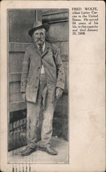 Fred Wolfe, Oldest Letter Carrier in the United States Postcard