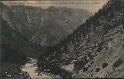 Tumwater Canyon, WA on the Great Northern Railroad Line Postcard