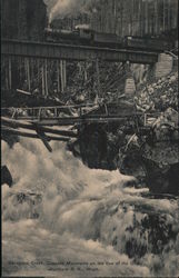 Train - Creek, Cascade Mountains on the Line of the Great Northern R.R., Wash. Postcard