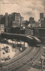 Coenties Slip, Trains and Buildings Postcard