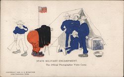 The Official Photographer Visits Camp - State Military Encampment Postcard