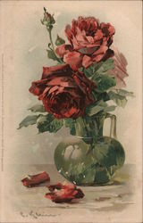 Roses in Vase, Catherine Klein Postcard