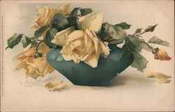 Still Life - Vase with Yellow Roses Postcard