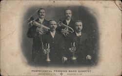 Four Men Musicians Instruments Pentecostal Praising Band Quartet Organized March Stamford, CT Postcard Postcard Postcard