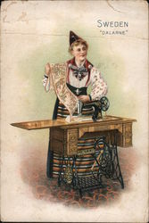 Sweden "Dalarne" - Singer Sewing Machines Advertising Trade Card Trade Card Trade Card