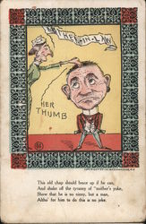 Chap Under In-Law's Thumb Postcard