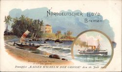 Norddeutscher Lloyd, Bremen Boat Ship S. S. Groger Kurfurst Mount Lavinia Postcard
