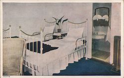 Two Beds with White linens adjoining a bathroom Cruise Ships Postcard Postcard Postcard