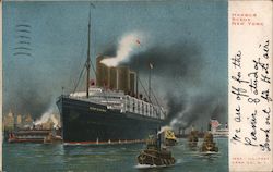 Harbor Scene New York - Steamer and Tugboats Steamers Postcard Postcard Postcard