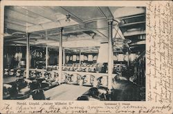 Dining Room on the Norddeutscher Lloyd Steamer "Kaiser Wilhelm II" Postcard