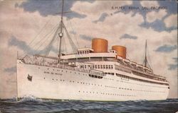R.M.M.V. Reina Del Pacifico at Sea Postcard