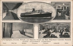 Clyde Steamship Company interior views Postcard