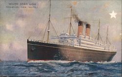 White Star Line Twin-Screw R.M.S. "Baltic" at Sea Postcard