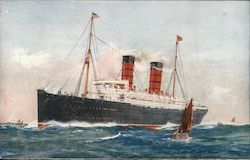 R.M.S. Lucania - Cunard Line Postcard
