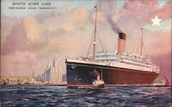 White Star Line - Twin-Screw R.M.S. "Megantic" - ship is pictured Postcard