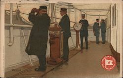 Red Star Line Officers on Deck Postcard