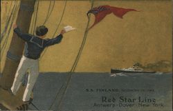 F-5 Red Star line - Antwerp Dover New York Postcard Postcard Postcard