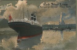 Ocean Liner and Harbor F-1 Postcard