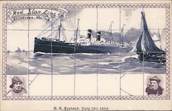 Red Star Line, SS Zeeland, July 15th 1906 Postcard
