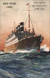 Red Star Line: Triple Screw "Belgenland" Postcard