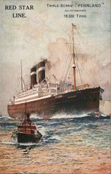 Red Star Line: "Pennland" Postcard