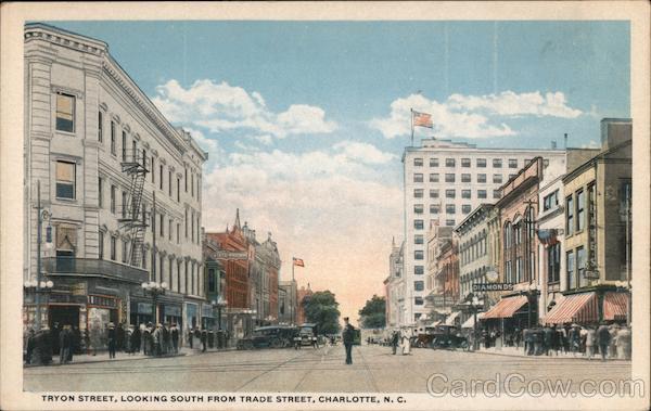 Tryon Street, Looking South from Trade Street Charlotte North Carolina