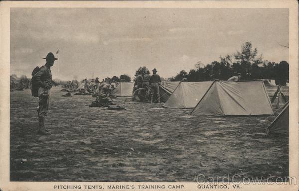 Pitching Tents, Marine's Training Camp Quantico Virginia