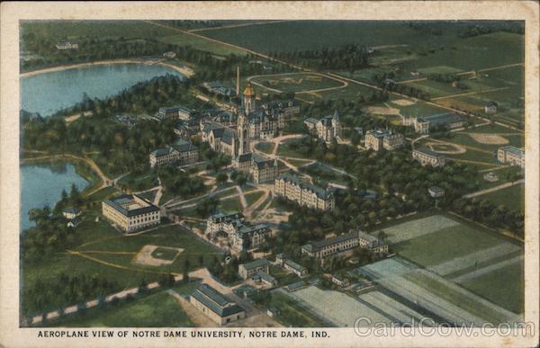 Aeroplane View of Notre Dame University Indiana