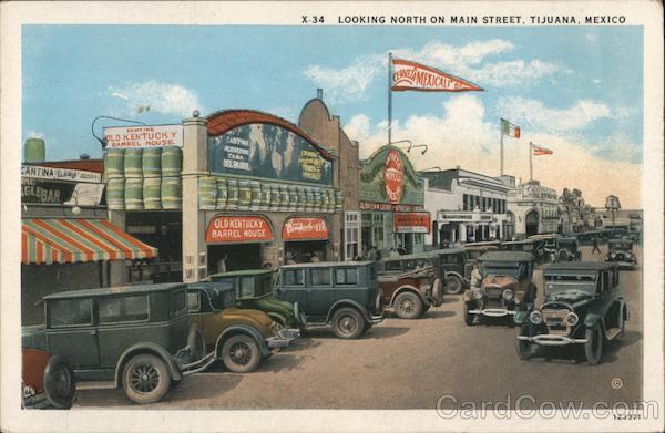 Looking North on Main Street Tijuana Mexico