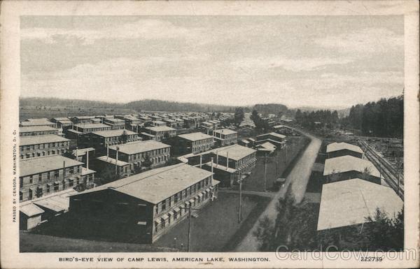 Bird's-Eye View of Camp Lewis American Lake Washington