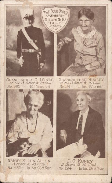 The Four Oldest Members 3 Score & 10 Club Miami Florida