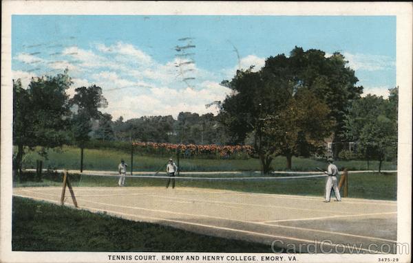 Tennis Court, Emory and Henry College Virginia Postcard