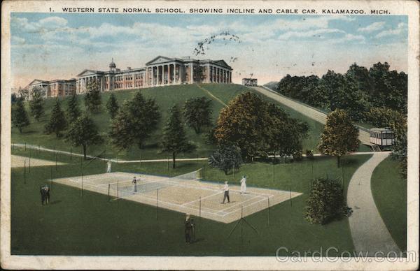 Western State Normal School, Showing Incline and Cable Car Kalamazoo Michigan